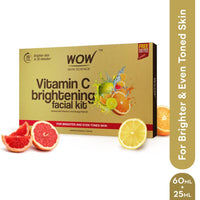 WOW Skin Science Vitamin C Brightening Facial Kit with Rose Water | For All Skin Types | 6 Easy Steps | For Brighter and Even Toned Skin |For Men & Women | Pack of 7