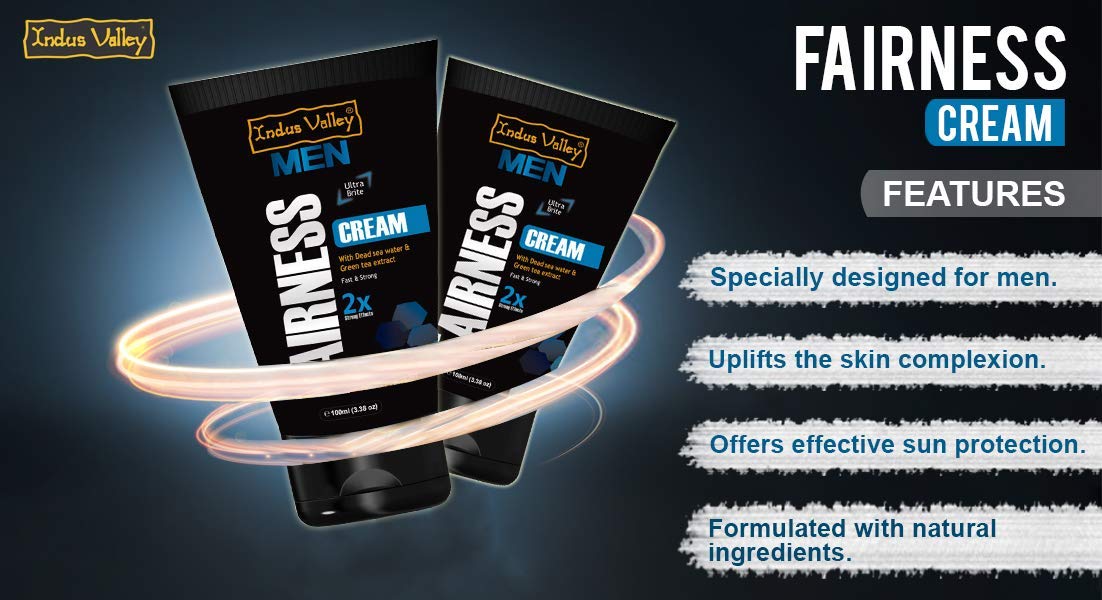 INDUS VALLEY MEN Fairness Cream For Natural Fair Look - Set of 2 (100 * 2=200 ml)