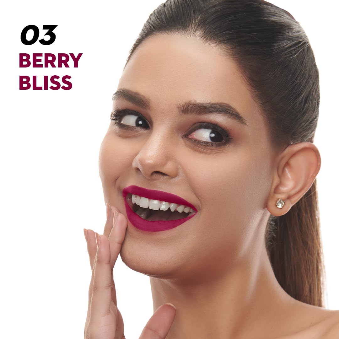 SUGAR Cosmetics LA LA Love Matte Liquid Lipstick | Lasts 18Hrs | Transferproof & Waterproof - 03 Berry Bliss