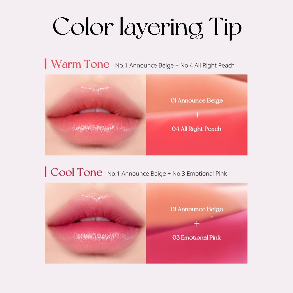 Peripera Water Bare Tint (003 EMOTIONAL PINK) - Lip Tint, Lip Stain, Glowy Tint