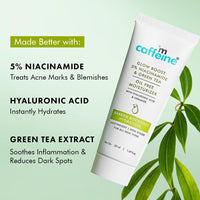mCaffeine Glow Boost 5% Niacinamide & Green Tea Oil Free Moisturizer | Brightens & Even-Tones | 72Hrs Moisturization | Reduces Acne Marks & Blemishes | Lightweight Moisturizer For All Skin Types -50ml
