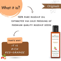 Mystiq Living Rosehip Oil for Skin and Face - 50 ML | Face Oil for Gua Sha Massage, Glowing Skin, Pure Rosehip Seed Oil Anti Aging, Fine Lines, Acne Scars, Under Eye, Anti Pigmentation | 100% Pure & Natural, Cold Pressed