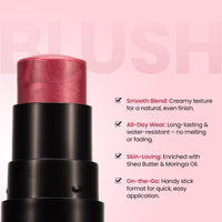 STARSTRUCK BY SUNNY LEONE Blush Stick for Women - Crayberry | Blusher | Highlighter | Blush Stick for Cheeks Matte Finish | Waterproof and Long Lasting Blusher, Face Makeup
