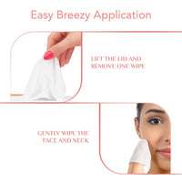 Mary Jo K Vitamin C Makeup Remover Wipes, Gentle Cleansing, Brightening Formula