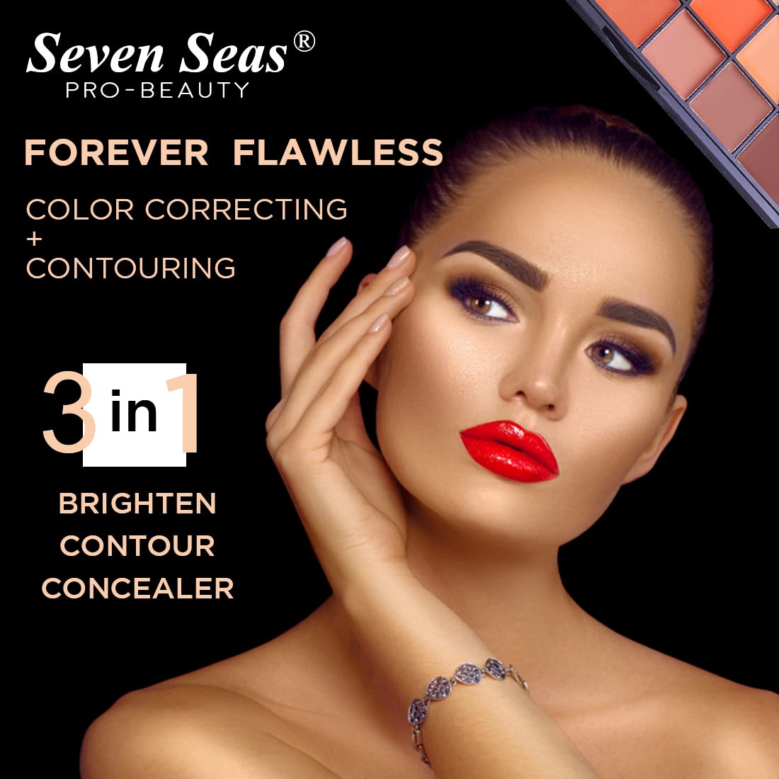 Seven Seas Forever Flawless Color Correcting + Contouring 3 In 1 Benefits (Brighten - Contour - Concealer) (Natural)