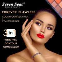 Seven Seas Forever Flawless Color Correcting + Contouring 3 In 1 Benefits (Brighten - Contour - Concealer) (Natural)