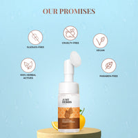 Just Herbs Brightening Foaming Face Wash With Vitamin C, Papaya and Lemon for Dark spot Reduction and Clear Skin - 100ml