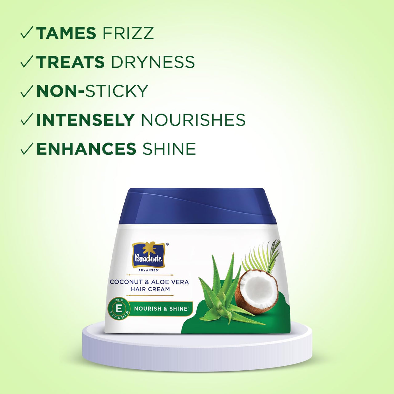 Parachute Advansed Coconut & Aloe Vera Hair Cream 210ml | Nourishes and Hydrates Hair | 2X Shiner, Smoother, Softer Hair | Leave-in Hair Cream | Pre-Wash Hair Cream | For Men & Women