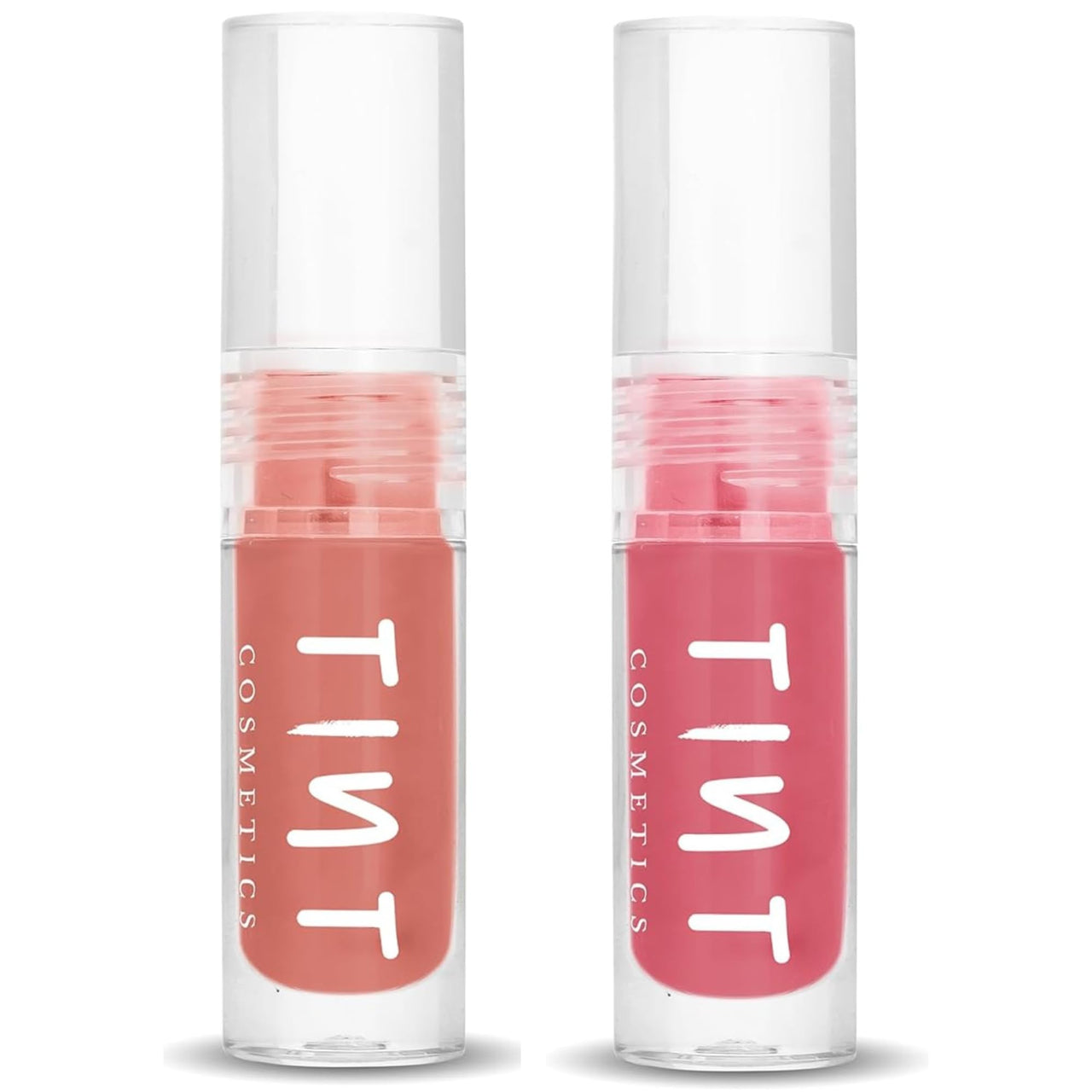 Tint Cosmetics 2.5ml Set of 2 Lipgloss, Peach & Pink, Non Sticky, Hydrating, Light Weight, Long Lasting, High Shine & Soft Natural Liquid Lip Gloss For Girl & Women (Coral & Pixie)