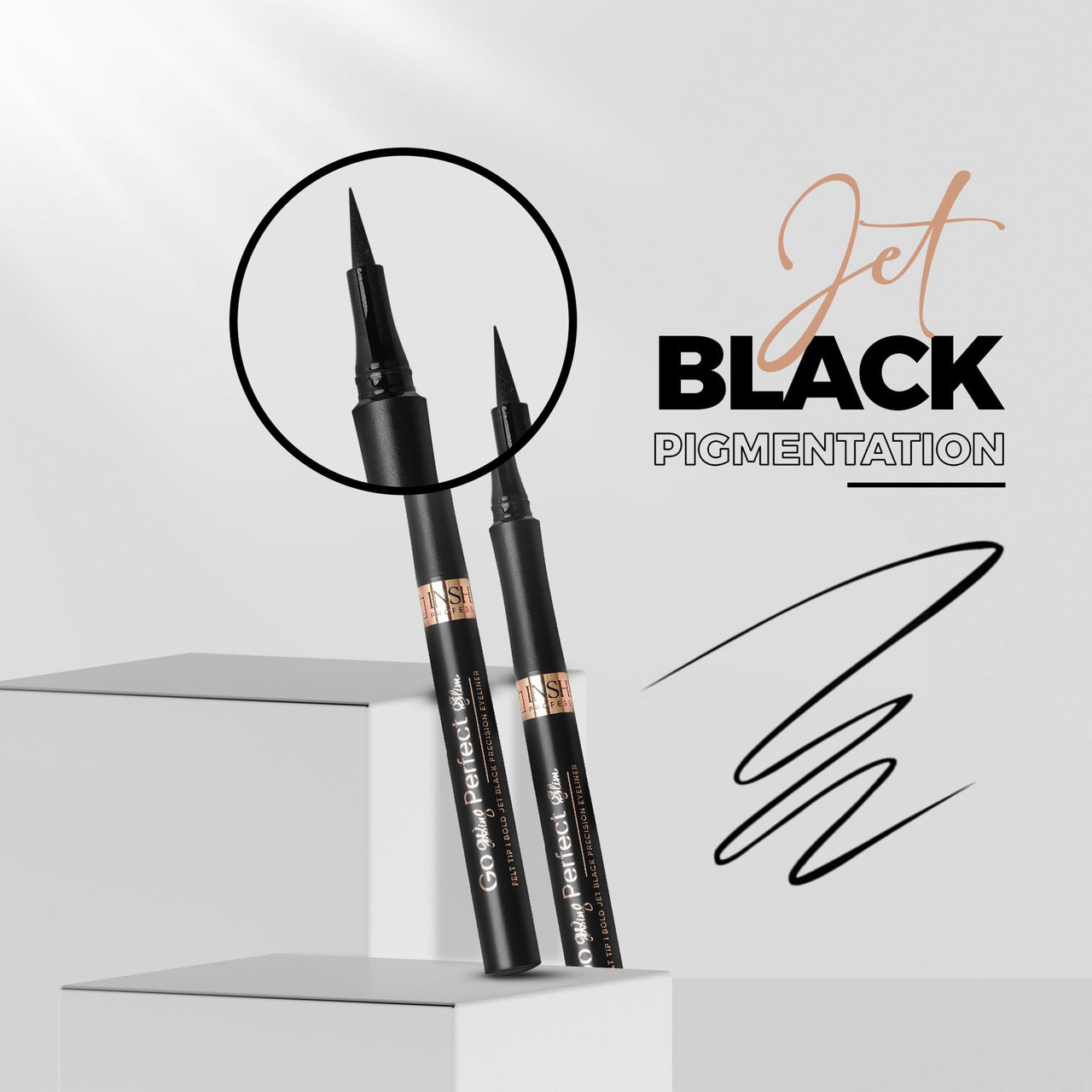 INSHINE ORIGINAL'S Go Wing Perfect Slim Pen Eyeliner - Ultra-Fine Tip, Smudge-Proof Formula for Flawless Winged Looks