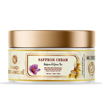 Khadi Organique Saffron Cream For Skin Tone, Rejuvenate Skin, Radiant Glow And Dark Spots (Paraben Free & No Harmful Chemicals) 50 gm