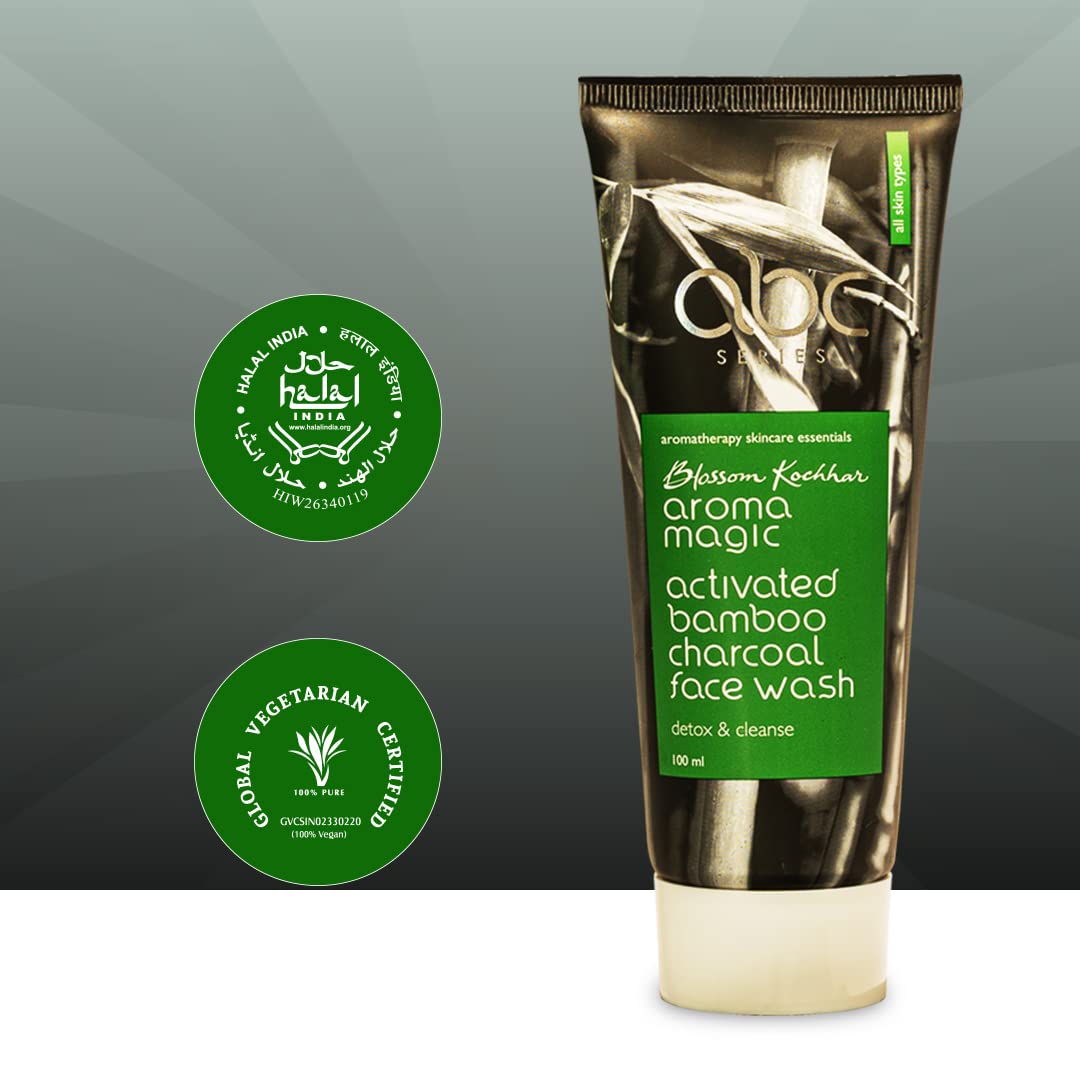 Aroma Magic Detox & Cleanse Face Wash with Activated Bamboo Charcoal & Lemon Essential Oil | Suitable for All Skin Types | 100ml (Pack of 1)