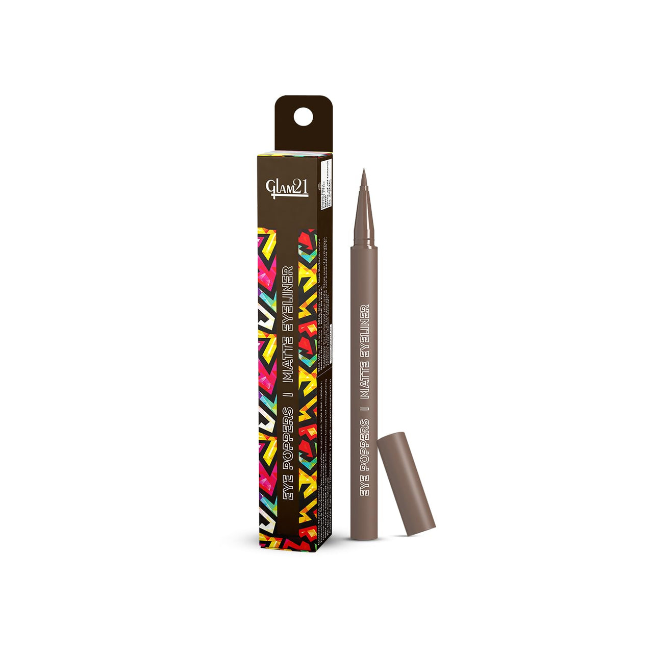 Glam21 Eye Poppers Matte Eyeliner |Smudge Proof and Waterproof Formula | Pen Style Design | Bold & vibrant Shades | High Pigment up to 12 hours | Brownie-0.5gm