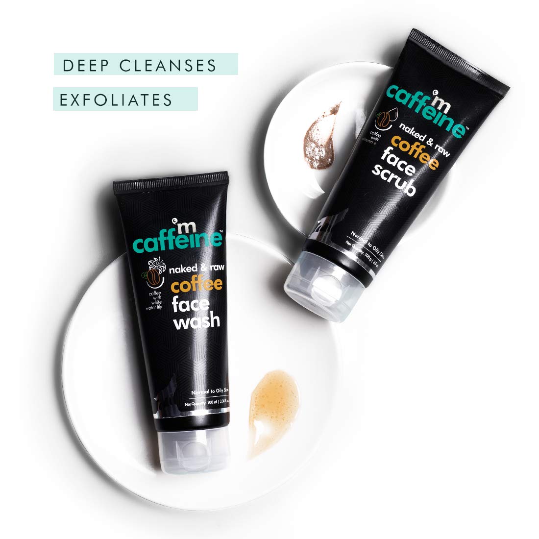 mCaffeine Coffee Anti Pollution Kit | Deep Cleanse, Blackheads Removal | Face Wash (100ml), Face Scrub(100gm) | Oily/Normal Skin | Paraben & SLS Free