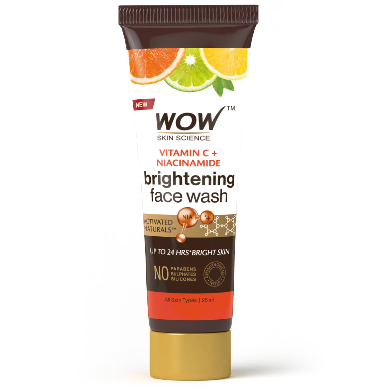 WOW Skin Science Brightening Vitamin C & Niacinamide Face Wash | For Brighter Glow | Paraben & Sulphates Free | Face Wash for Women & Men | 25 ml
