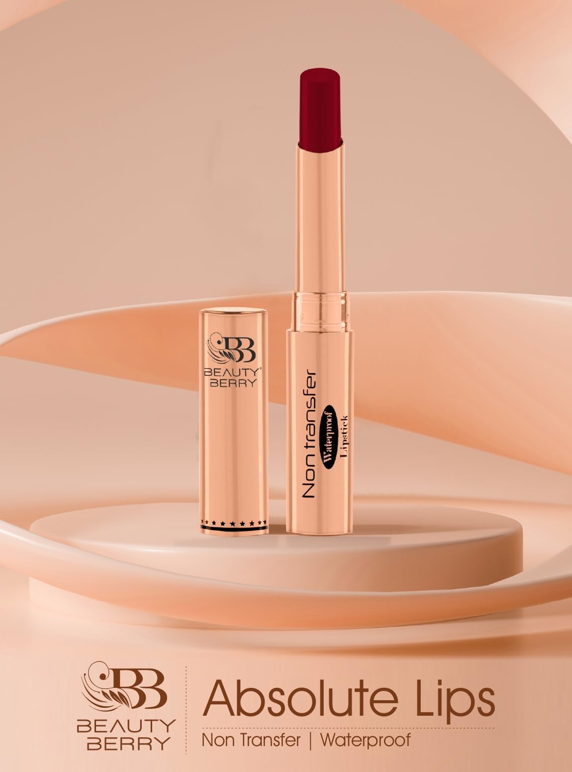 Beauty Berry Non Transfer Waterproof Lipstick, Long Lasting Smudge Proof Highly Pigmented Shades, (MEHROON-02, 1)