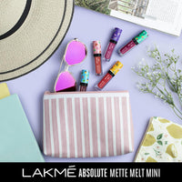 Lakmé Absolute Matte Melt Mini Liquid Lip Colour, Brown Souvenir, Velvet Matte Liquid Lipstick, Transfer Proof, Long Lasting, Lightweight, 2.4 ml