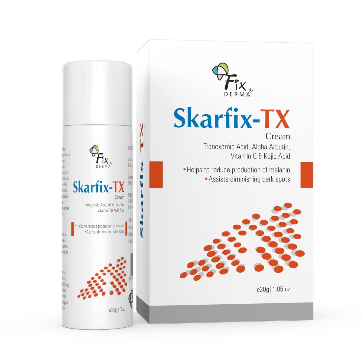 Fixderma Tranexamic Acid + 2% Kojic Acid + 1% Arbutin SKARFIX -TX Face Cream | Pigmentation Removal Cream | Kojic Acid Cream | Uneven Skin Tone - 30 gm