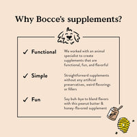 Bocce's  Bakery Hip & Joint Supplement for Dogs, Daily Chews Made in The USA with Glucosamine, MSM, and Chondroitin, Supports Healthy Joints, Peanut Butter & Honey, 60 ct