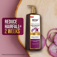 WOW Skin Science Onion Oil Shampoo with Red Onion Seed Oil Extract, Black Seed Oil & Pro-Vitamin B5 | Controls Hair fall | Helps Strengthen Hair | No Sulphate No Paraben | For Men & Women - 1ltr