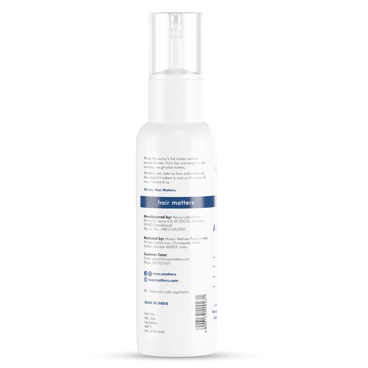 Man Matters Anti Dandruff Lotion for Men [60ml] | Instant Itch Relief & Cooling with Menthol & Tea Tree Oil