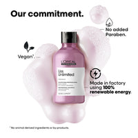 L'Oréal Professionnel Liss Unlimited Shampoo for Frizzy & Unruly Hair - 300ml | Intensive Smoothing Shampoo for Frizz-Control | Enriched with Pro-Keratin & Kukui Nut Oil | Increases Softness & Shine