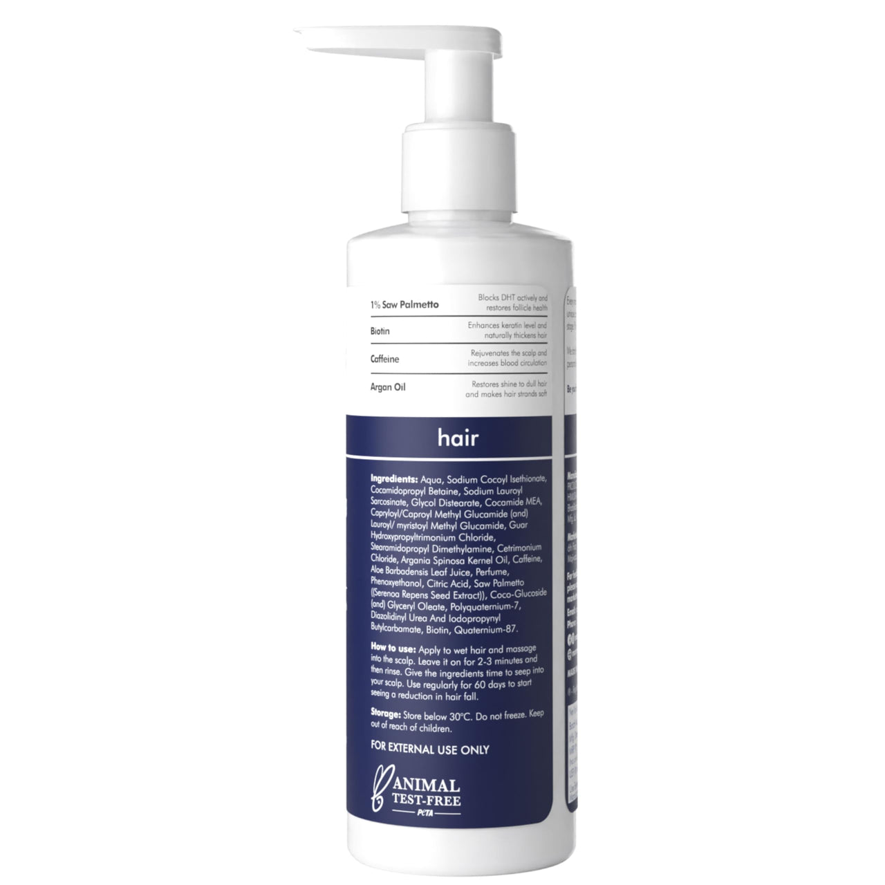 Man Matters DHT Blocking Anti Hair Fall Shampoo 200ml | Paraben & Sulphate Free | With 1% Saw Palmetto, Biotin, Caffeine & Argan Oil | No Side Effects