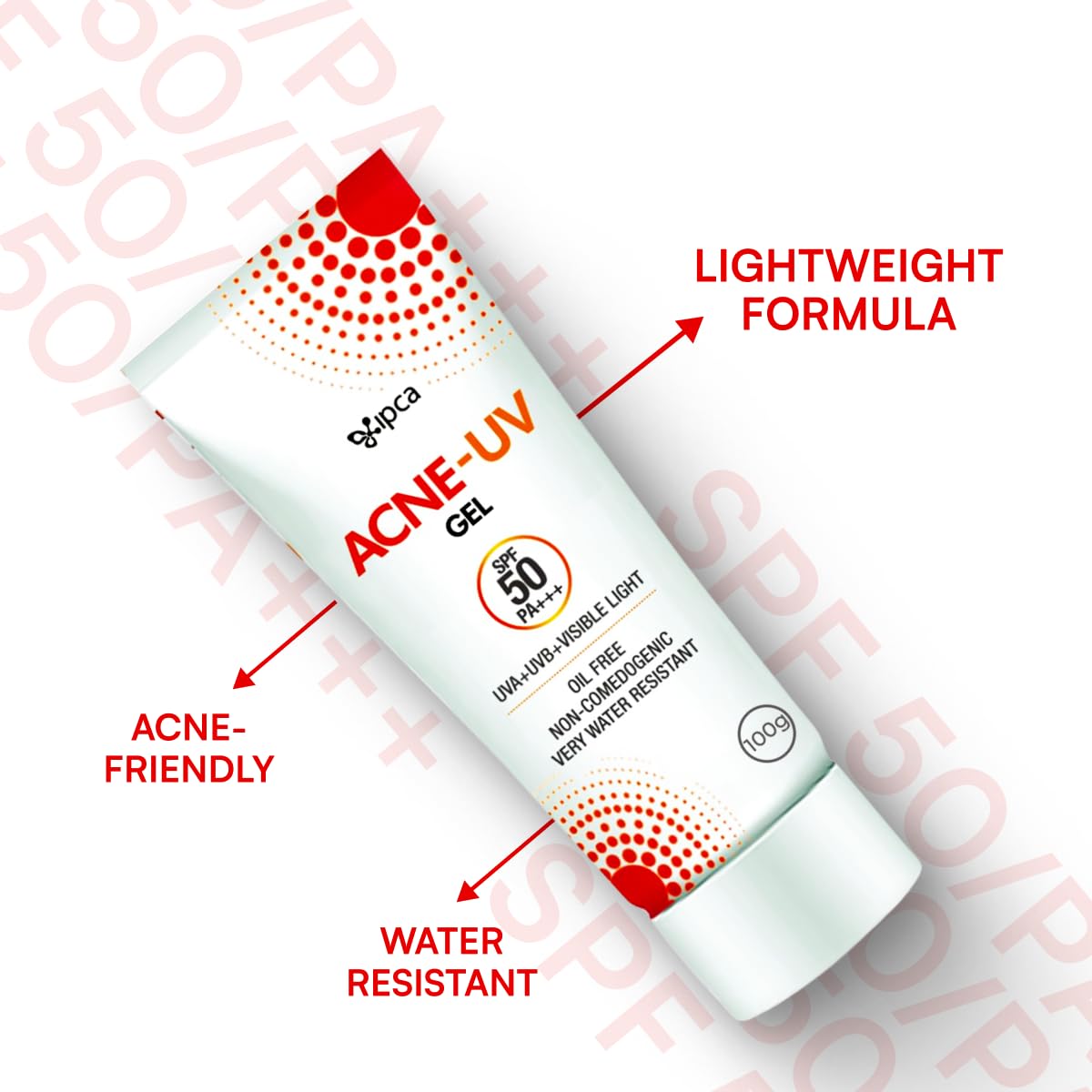 Acne-UV Sunscreen SPF50 PA+++ | 100g Acne-UV Gel Sunscreen | Non Comedogenic | Silicone Gel | Oil-Free | UVA/UVB Protection | Water Resistant | No White Cast | Suitable for All Skin Types