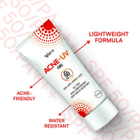 Acne-UV Sunscreen SPF50 PA+++ | 100g Acne-UV Gel Sunscreen | Non Comedogenic | Silicone Gel | Oil-Free | UVA/UVB Protection | Water Resistant | No White Cast | Suitable for All Skin Types