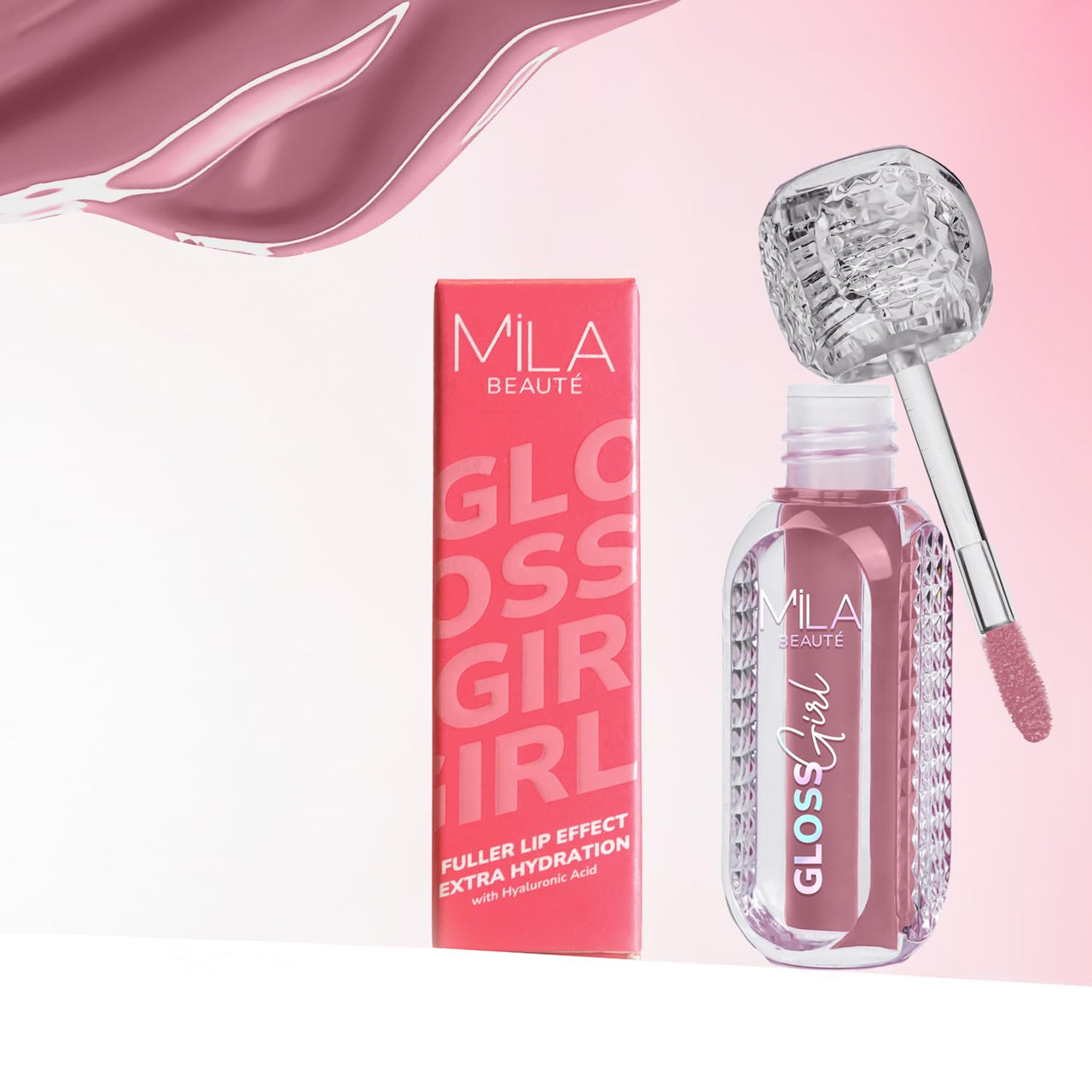 MILA BEAUTÉ Gloss Girl Lip Gloss|Enriched With Mango Seed Butter & Hyaluronic Acid|Light Weight & Non-Sticky Formula|Gives Fuller-Lip Effect & Extra Hydration|High Shine Finish-That's Me, 2.8 Ml