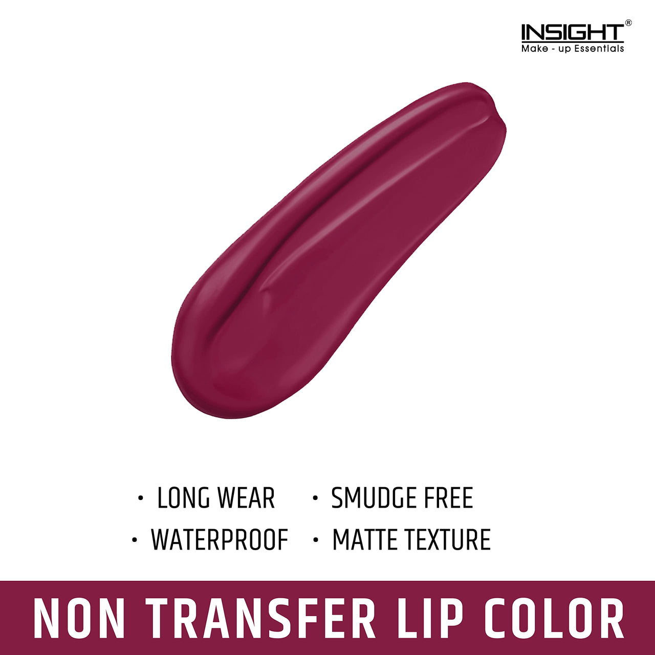 INSIGHT Cosmetics Liner Express Eye Pen, Black(Matte), 1.5g (Black) & Insight Non Transfer Lip Color, Matte Finish, 4ml (19 Dive)