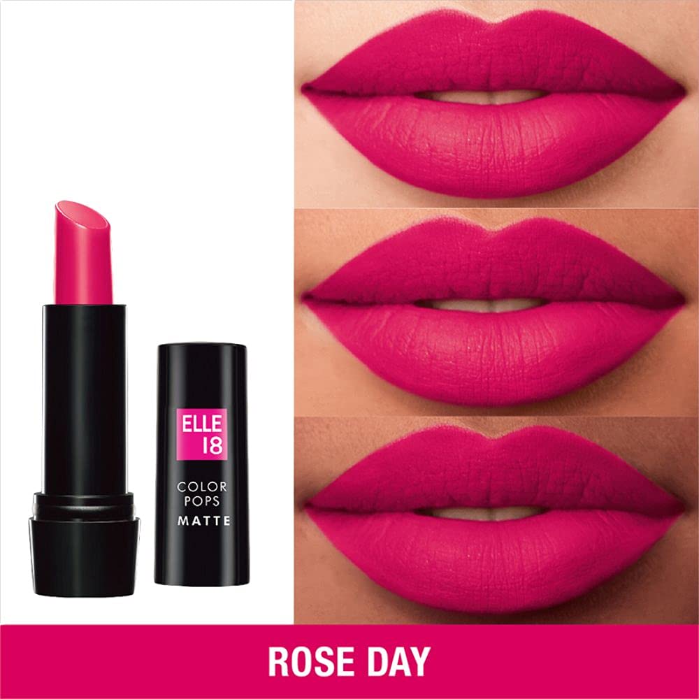 Elle 18 Color Pop Matte Lip Color, P24, Pink Show, 4.3G & Color Pop Matte Lip Color, P31, Rose Day, 4.3G