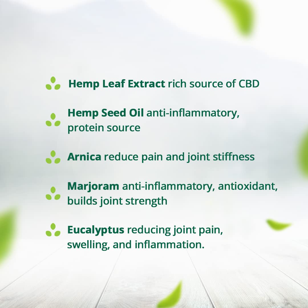 Hampa Hemp Arthritis Care Oil 100ml, Effective Relief for Knee, Joint Pain caused by Rheumatoid Arthritis, with Full spectrum Vijaya Leaf Extract and 13 Ayurvedic Herbs- 100% Natural and Ayurvedic