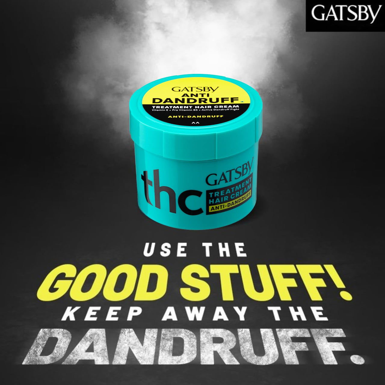 Gatsby Treatment Hair Cream for Normal Hair- Anti Dandruff, Contains Conditioning Agents, Vitamin E & Pro Vitamin B5, Non Sticky, Non Greasy, Fresh Spicy Citrus Fragrance, 250 gm