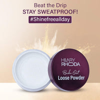 Hilary Rhoda Bake Out Loose Powder | Setting Loose Powder for Face | Matte Finish & Lightweight Loose Powder | Hides Imperfections | Oil Control Formula | 10gm (Tanslucent | Shade 01)