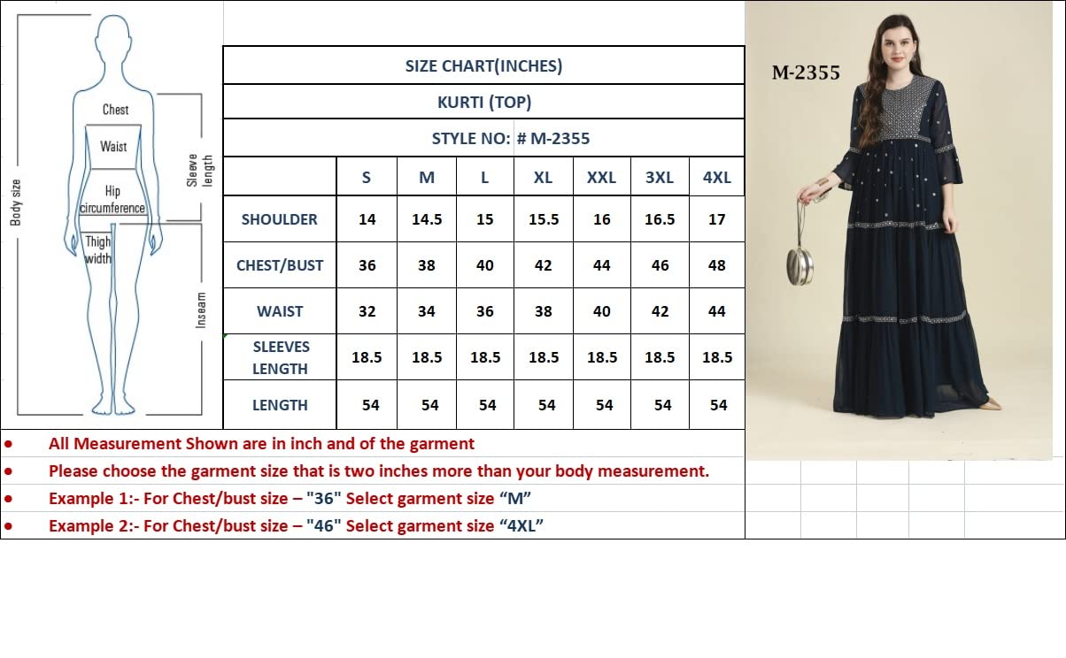 madhuram Women and Girls Fox Georgette Boat Neck with 3/4 Sleeve and Sequence Embroidery Lace Work Anarkali Gown