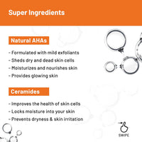 Chemist At Play AHA Body Lotion with 5% Natural AHA, Niacinamide, Shea Butter | For Exfoliating Dry & Dead Skin Cells | Provides Deep Nourishment, Moisturization & Radiant Skin | Reduces tan & Appearance of Strawberry Legs | Skin Brightening Lotion | 236m