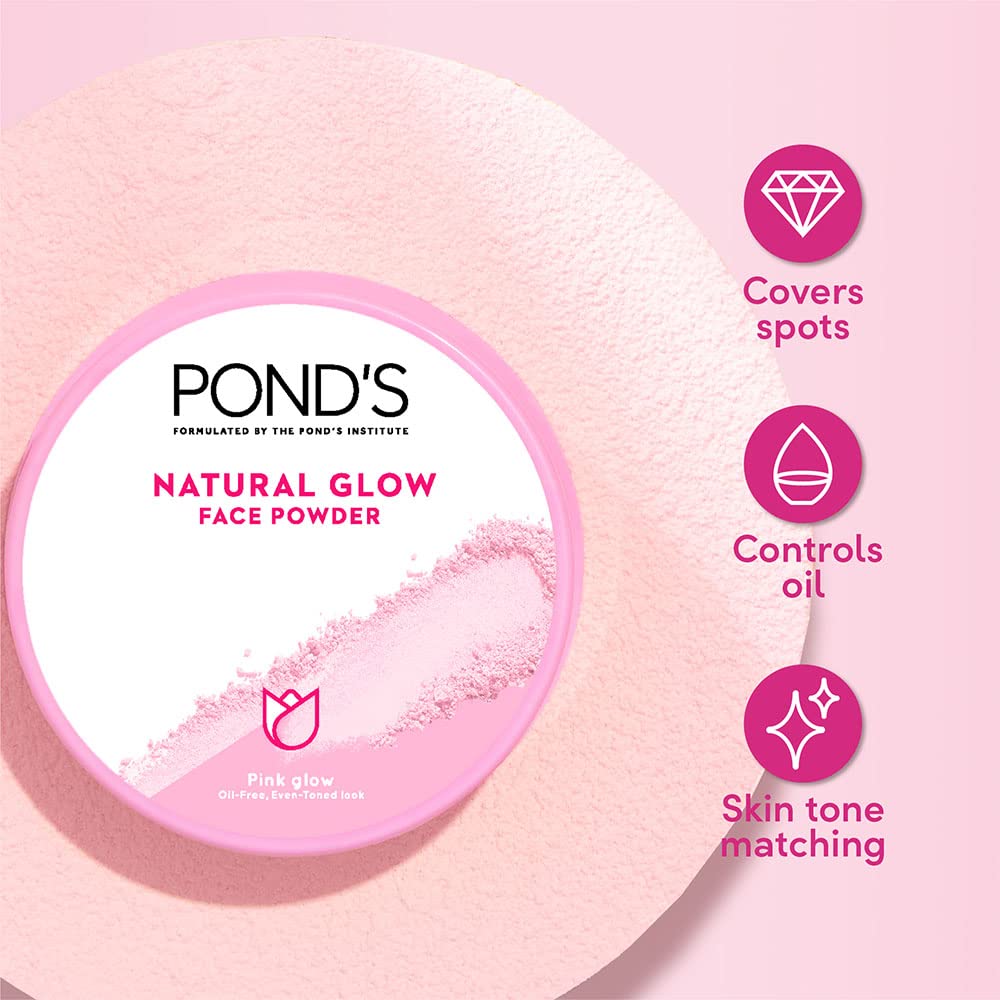 POND's Bright Beauty Spot-less Glow Face Wash With Vitamins, Removes Dead Skin Cells & Dark Spots, Double Brightness Action, All Skin Types, 100g & Pond's  Natural Glow Face Powder, Pink Glow - 30G