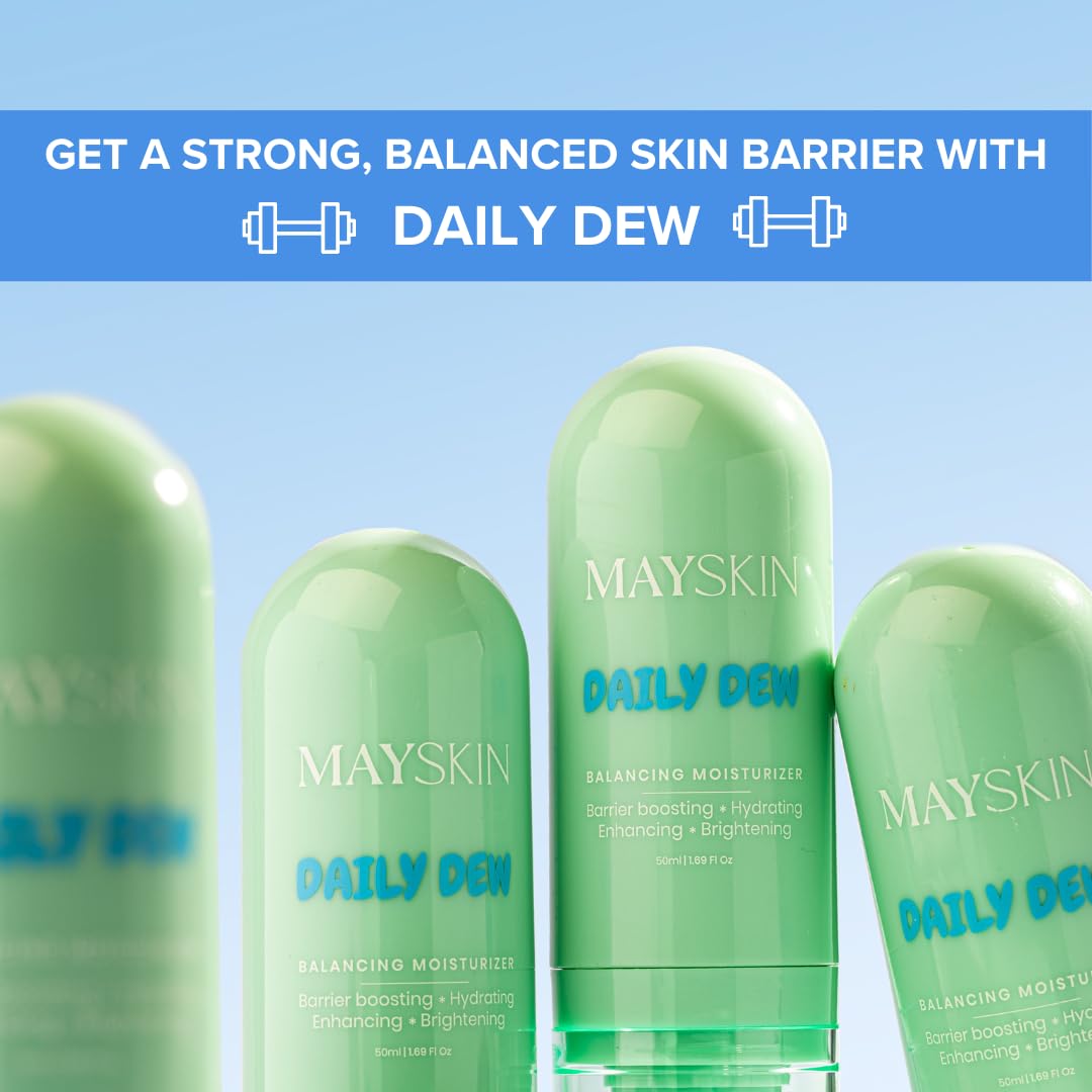 Mayskin Daily Dew Moisturizer | 4% Niacinamide + Bakuchiol + 14 Botanical Extracts | Hydrates, Balances & Brightens Skin | Controls Oil, Fades Marks & Strengthens Skin Barrier | Lightweight Gel Texture | Suitable for All Skin Types | Dermatologist Tested