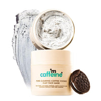 mCaffeine Pore Cleanse Coffee Cookie Detan Face Mask | 9% AHA BHA, 3% Charcoal Beads, Coffee Clay Mask | Reduces Blackheads | 10 mins Charcoal Face Pack | Detan Pack for All Skin Types - 100g