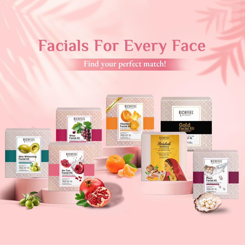 Richfeel Detan Facial Kit | Pomegranate Infused De-tanning Skincare for Brighter Complexion and Reduced Pigmentation | 30 g