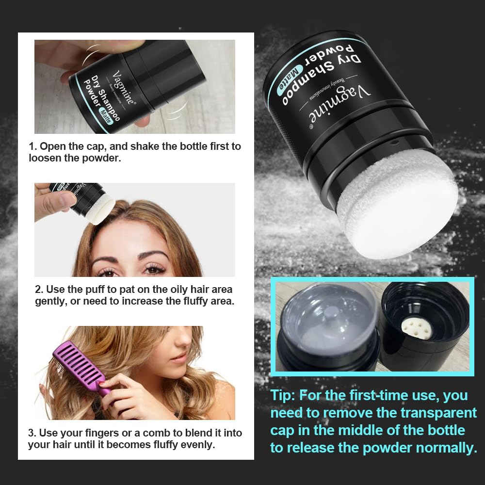 VAGMINE Dry Shampoo Powder - 13g | Natural Oil-Absorbing Formula for Instant Hair Refresh | No Water Needed | Adds Volume & Freshness | Ideal for All Hair Types | Travel-Friendly & Easy to Use