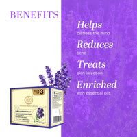 Khadi Natural Lavender Soap | Herbal Bathing Soap for Healthy Skin | Natural Soap with Essential Oils | Soap for relieving stress | Suitable for All Skin Types|Pack of 3 |125gm *3) (375gm)