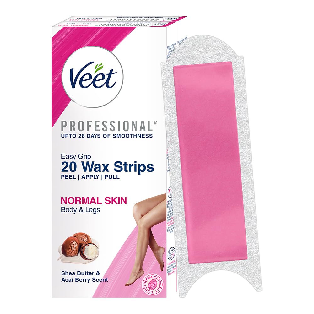 Veet Women Full Body Waxing Kit for Normal Skin - 20 Strips (Pack of 2)