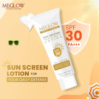 Meglow Skincare Combo Pack of 2 - Meglow Pro-Care Day Defense Sunscreen lotion with-SPF 30 PA+++ with Meglow BB+ Cream | Sun Protection & Everyday Makeup Look | For All Skin Types