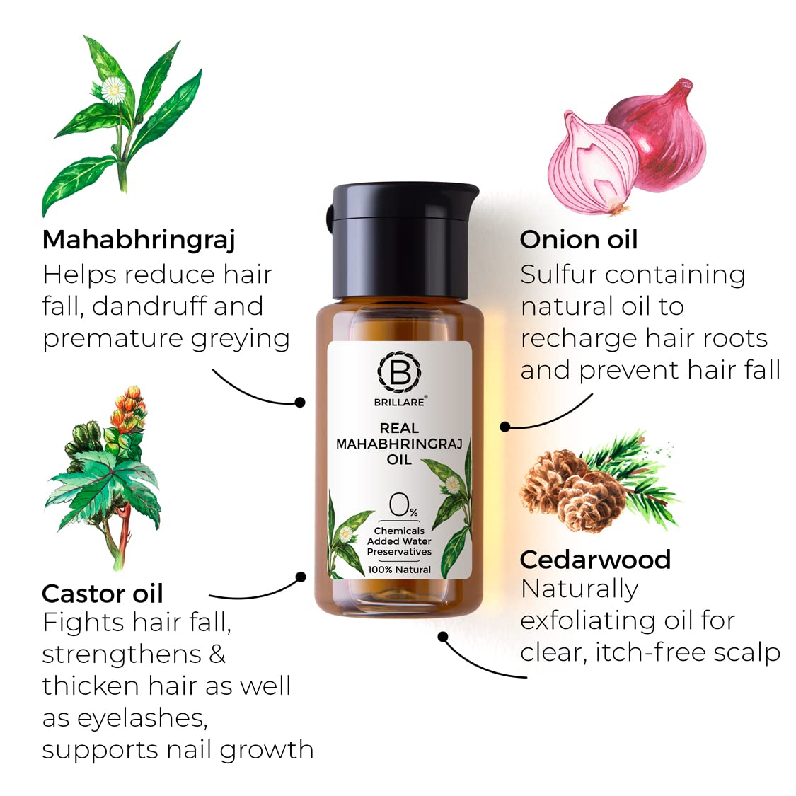 Brillare Professional Oil Away Natural Face Wash With Tea Tree and Turmeric (100 ML) & Brillare Real Mahabhringraj Oil with 14 Traditional Herbs Combo