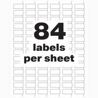 Avery White Asset Tag Labels, 1/2