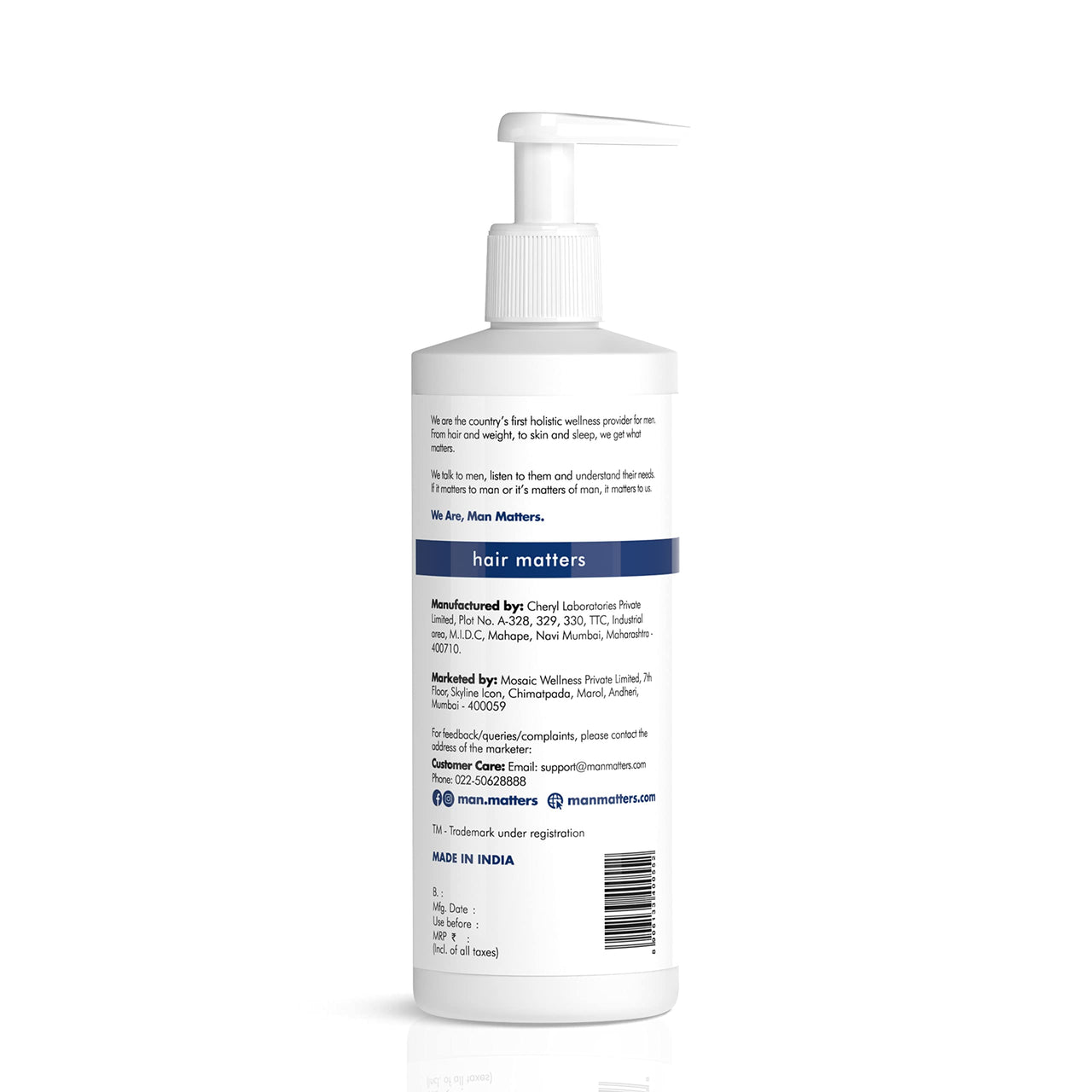 Man Matters Double DHT Blocking Anti Hair Fall Shampoo With Saw Palmetto, Caffeine, Biotin & Argan Oil, Therapeutic Grade & Dermatologically Formulated (Pack Of 2)
