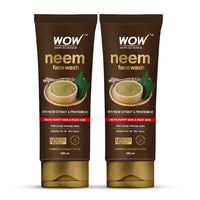 WOW Skin Science Neem Face Wash | Purifies Skin | Unclogs Pores | Fights Acne | Calms Skin | 100ml | Pack of 2