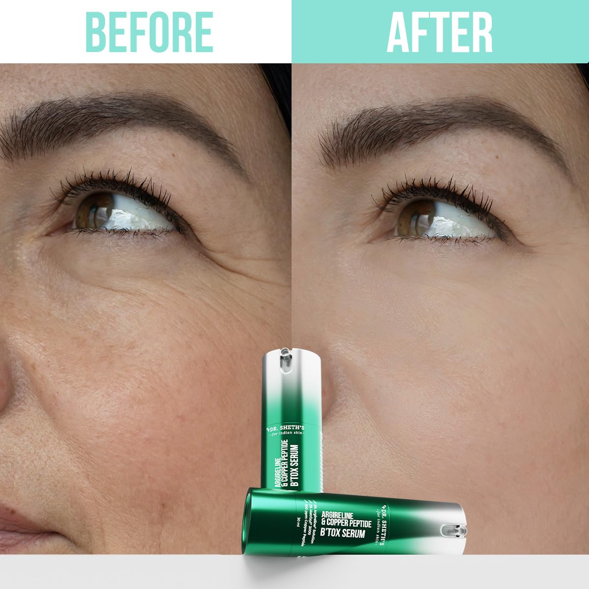 Dr. Sheth's Argireline & Copper Peptide B’TOX Serum | Advanced Anti-Aging Formula | 5% Argireline, 3% Matrixyl , 300 ppm Copper peptide|Reduces Fine Lines & Wrinkles | Boosts Collagen | Plumps, Hydrates & Makes Skin Bouncy | For Men & Women | All Skin Typ